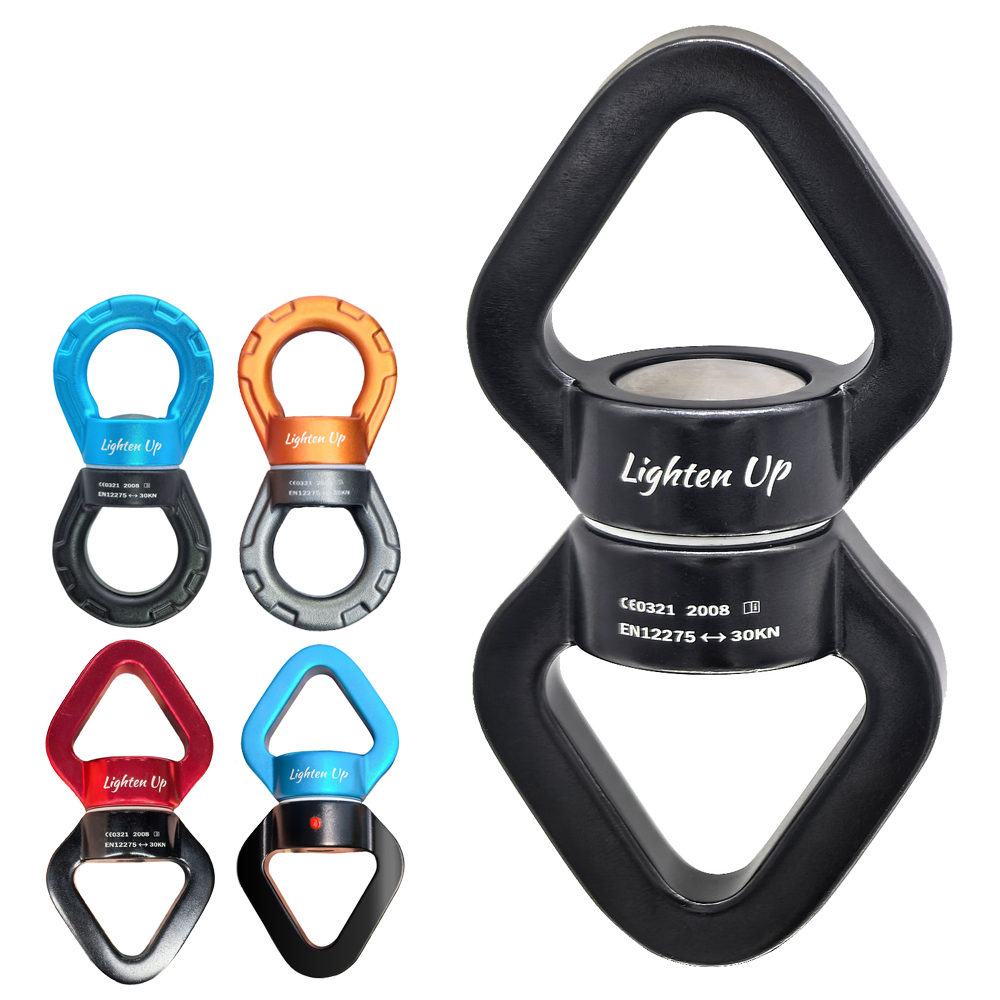 Lighten Up Multi-Functional 30KN Outdoor Climbing Swivel Ring - Universal Rotating Connector Perfect for Rock Rock Climbing, Yoga, and Hammocks Accessories CE Certificate