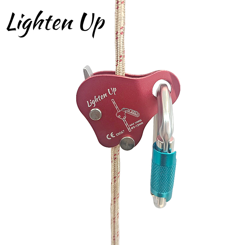 Lighten Up Heavy-Duty Climbing Rope Clamp for 8-13mm Ropes - Aluminum Alloy Self-Locking Safety Device for Outdoor Climbing & Mountaineering"