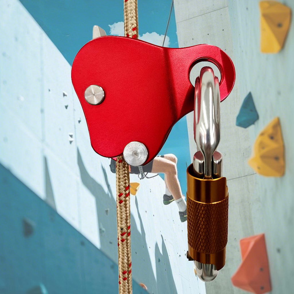 Lighten Up Heavy-Duty Climbing Rope Clamp for 8-13mm Ropes - Aluminum Alloy Self-Locking Safety Device for Outdoor Climbing & Mountaineering"