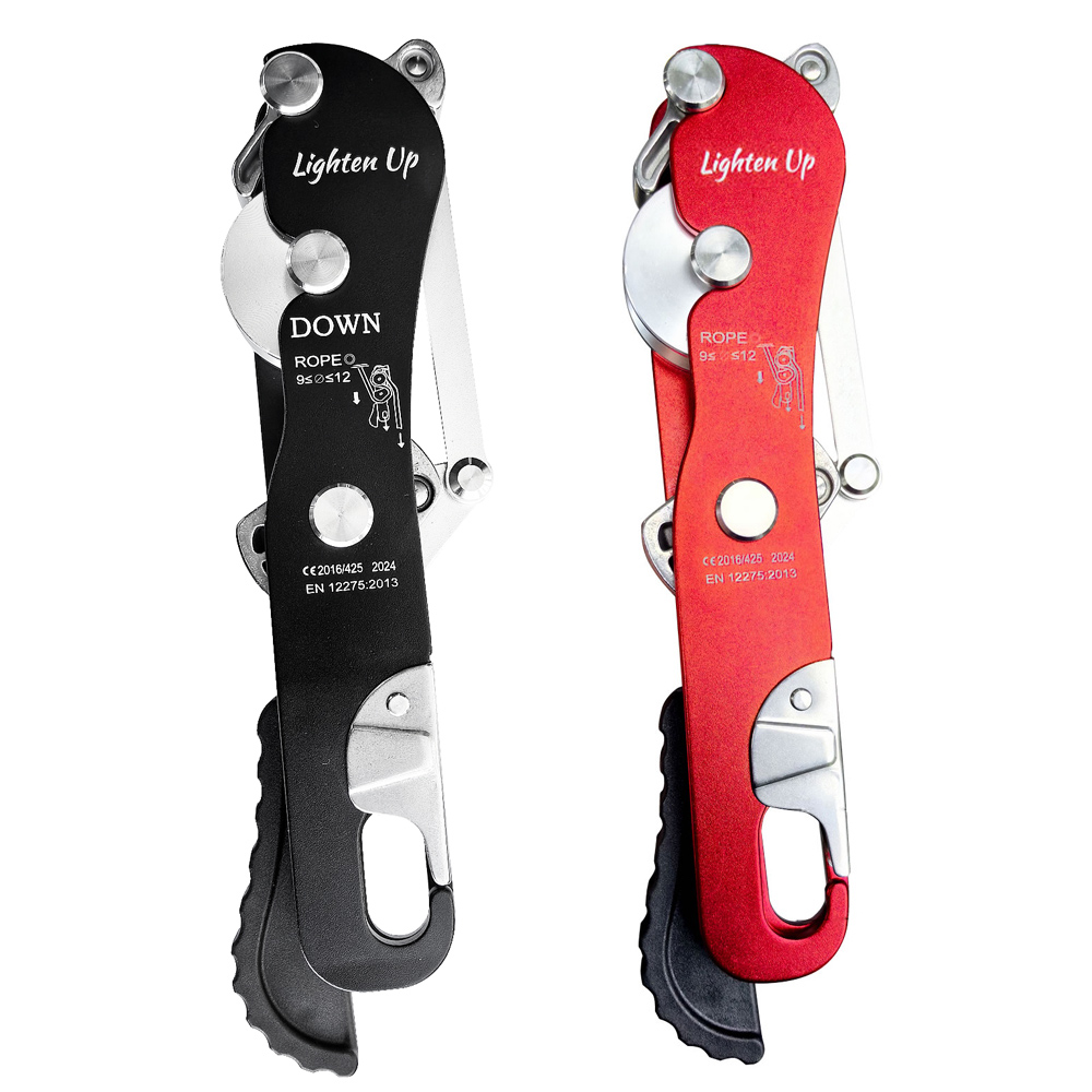 Lighten Up Professional Self-Braking Descender for Rock Climbing & Tree Rigging Gear | 9-12mm Rope | 130kg/200kg Capacity | CE Certified