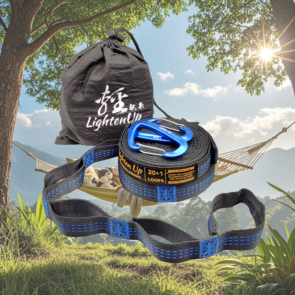 Lighten Up Eco-Friendly & Compact Hammock Straps – Lightweight, Durable, Perfect for Backpacking & Outdoor Adventures | "米" Tree-Friendly Design