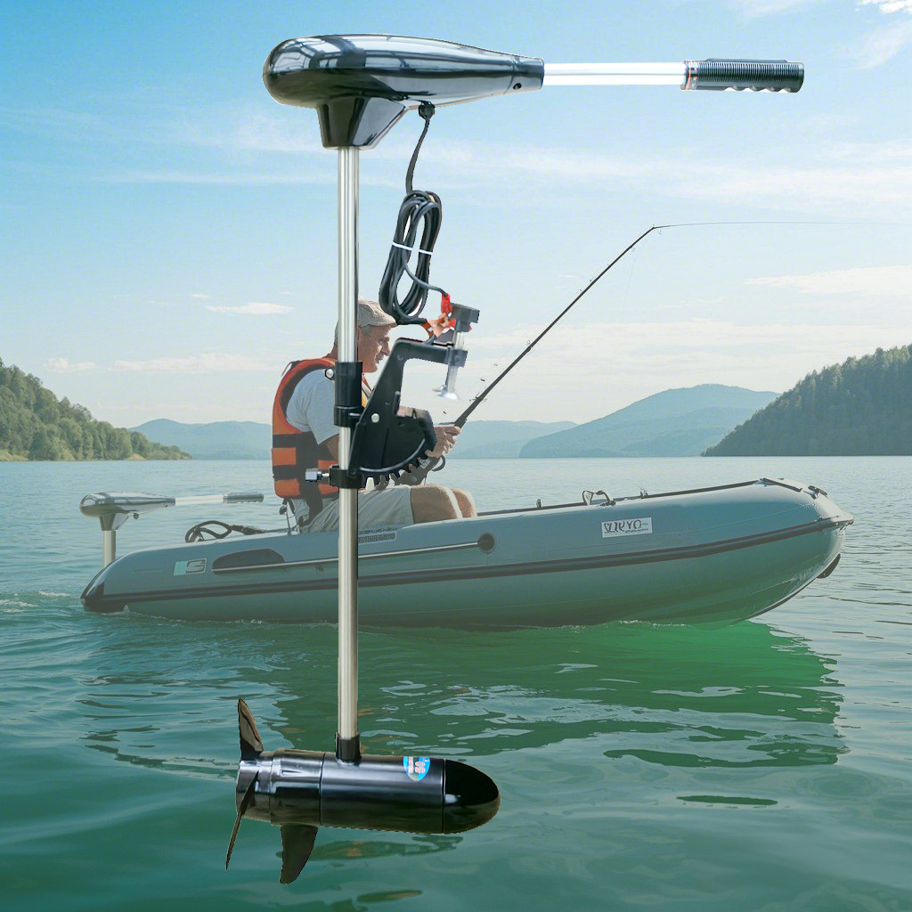 12V Electric Trolling Motor – 50/60LB Thrust, 3-Speed Forward & Reverse for Fishing