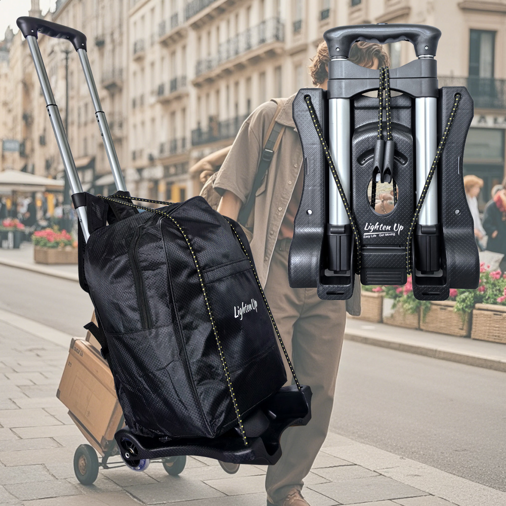 Lighten Up 40kg Compact Folding Trolley for Groceries – Lightweight, Portable Shopping Cart with Wheels & Handle, Foldable for Easy Storage