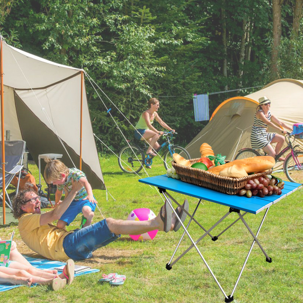 Lighten Up Ultralight Portable Camping Table for Picnic & Hiking – Foldable Aluminum Outdoor Desk with Carry Bag, Compact for Beach & Garden