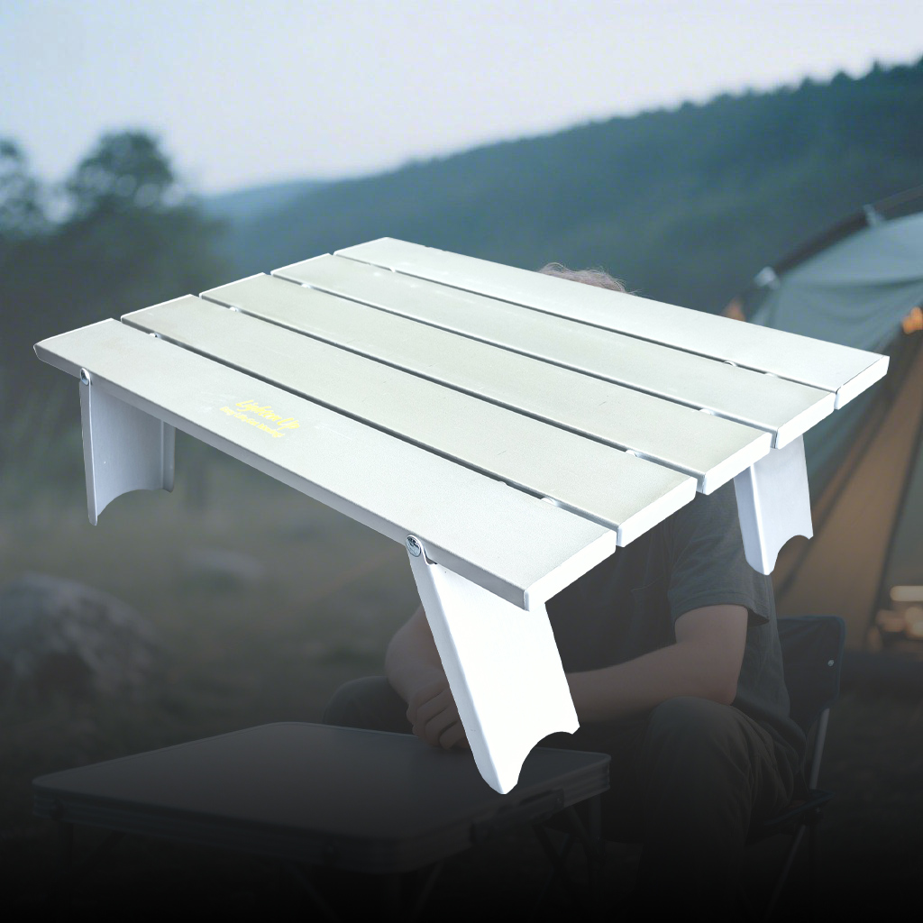 Smallest Foldable Camping Table – Only 900g! Aluminum Alloy & Roll-Up Design for Travel & Fishing