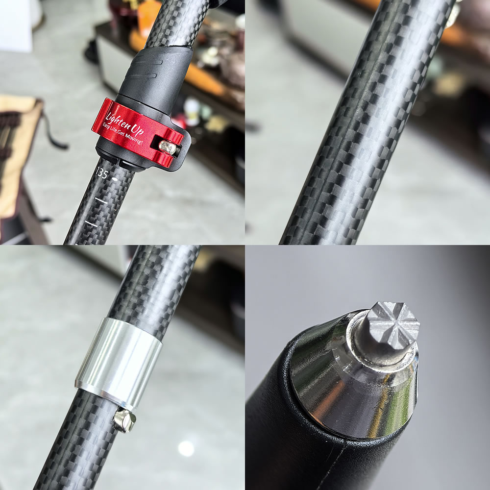 Lighten Up超軽量カーボンファイバー製、105～125mmの伸縮式トレッキングポール。超軽量カーボンファイバー製トレッキングポール。