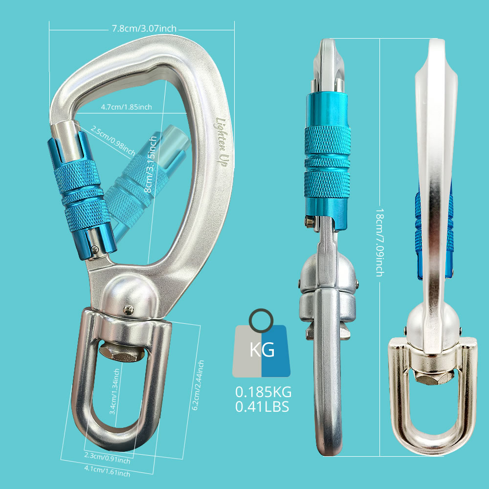 Lighten Up 旋轉萬向鉤登山扣旋轉環寵物掛戶外固定連接器旋轉連接環攀岩主鎖