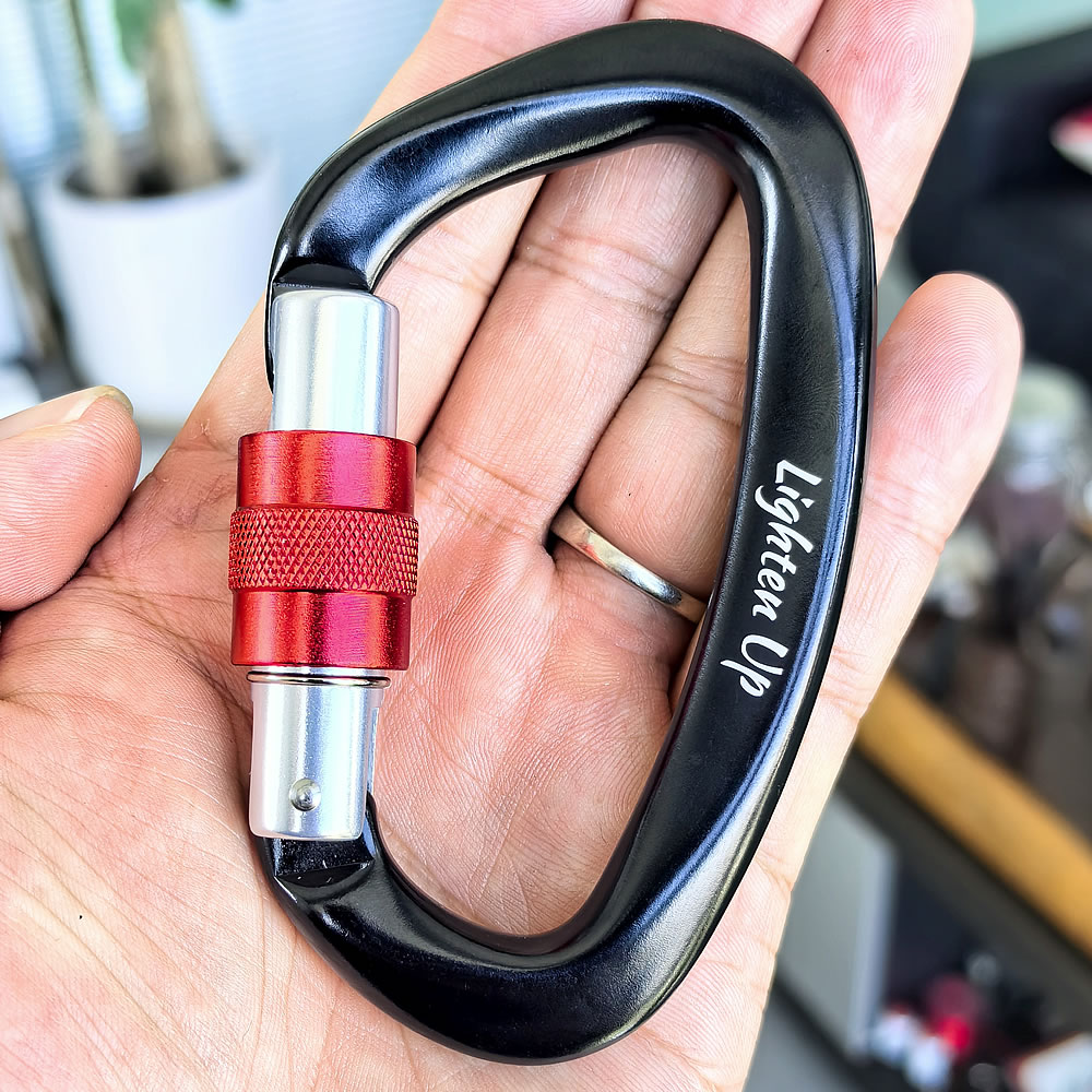 Lighten Up 耐荷重2500kg 軽量 アルミ合金 全4色 D型 耐久 頑丈 登山用 トレッキング 釣り スポーツ アウトドア 散歩 買い物袋 手提げ用 耐久性 多機能 登山 犬散歩 釣り 空中作業 マウントハッピー