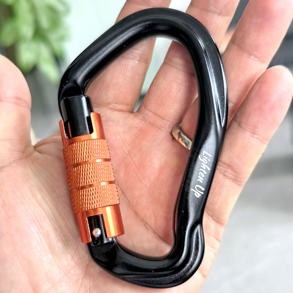Lighten UpD型 カラビナ オレンジ ダブルロック ツリークライミング 高所作業 アウトドア 登山