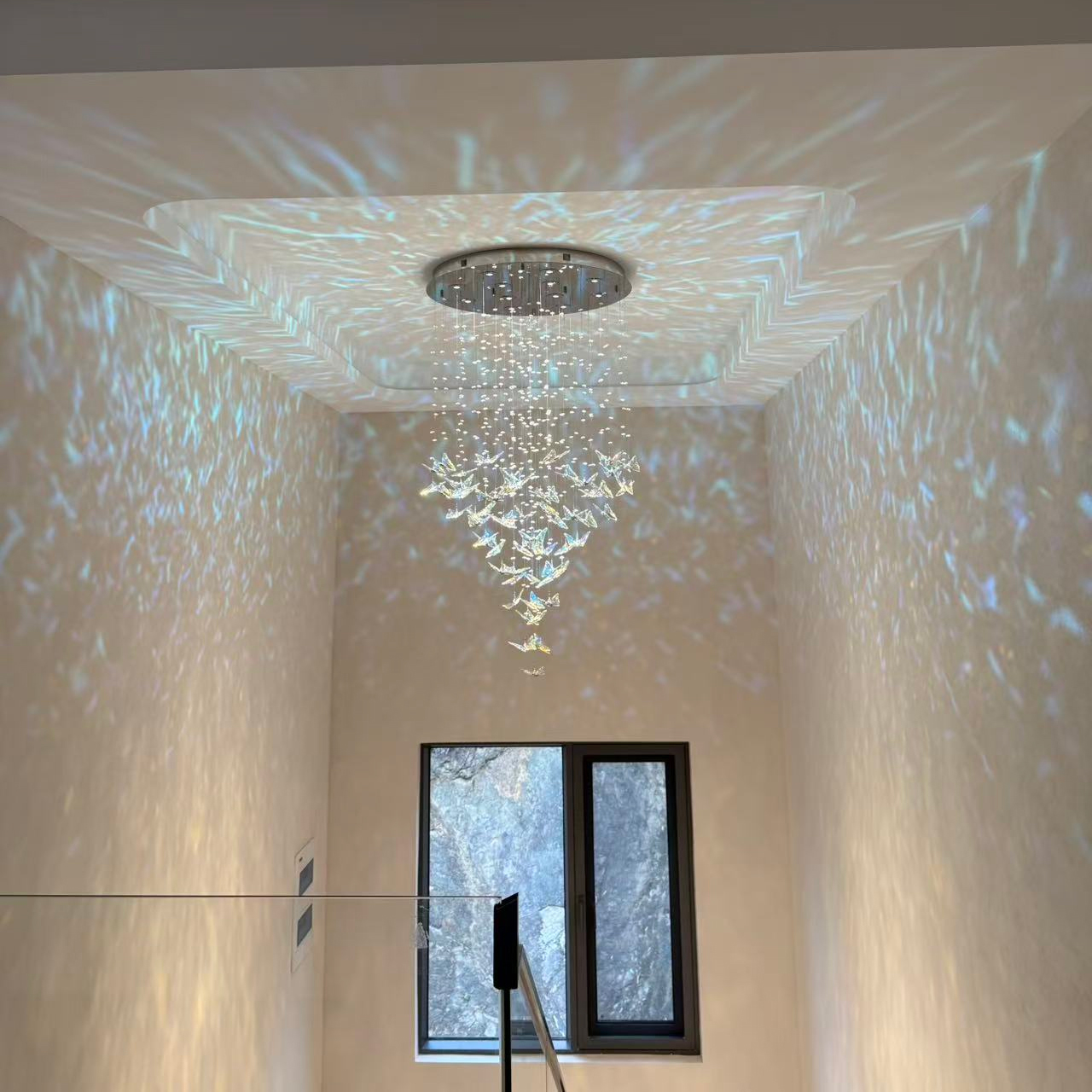 Crystal chandeliers, butterfly crystal chandeliers, light luxury chandeliers, villa chandeliers, fairy lights, staircase lights, Italian style,ceiling light, home aesthetics, Swarovski crystals, Egyptian Asfour crystals, Chinese K9 crystals
