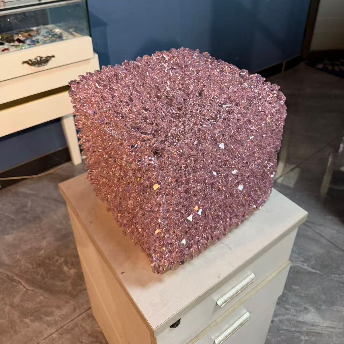 Crystal desk lamp, bedroom desk lamp，Square crystal desk lamp, living room desk lamp, indoor lighting, high-end lamp, crystal fairy lamp, Italian Light Luxury sense of atmosphere, home aesthetics,TD31033  Crystal table lamp