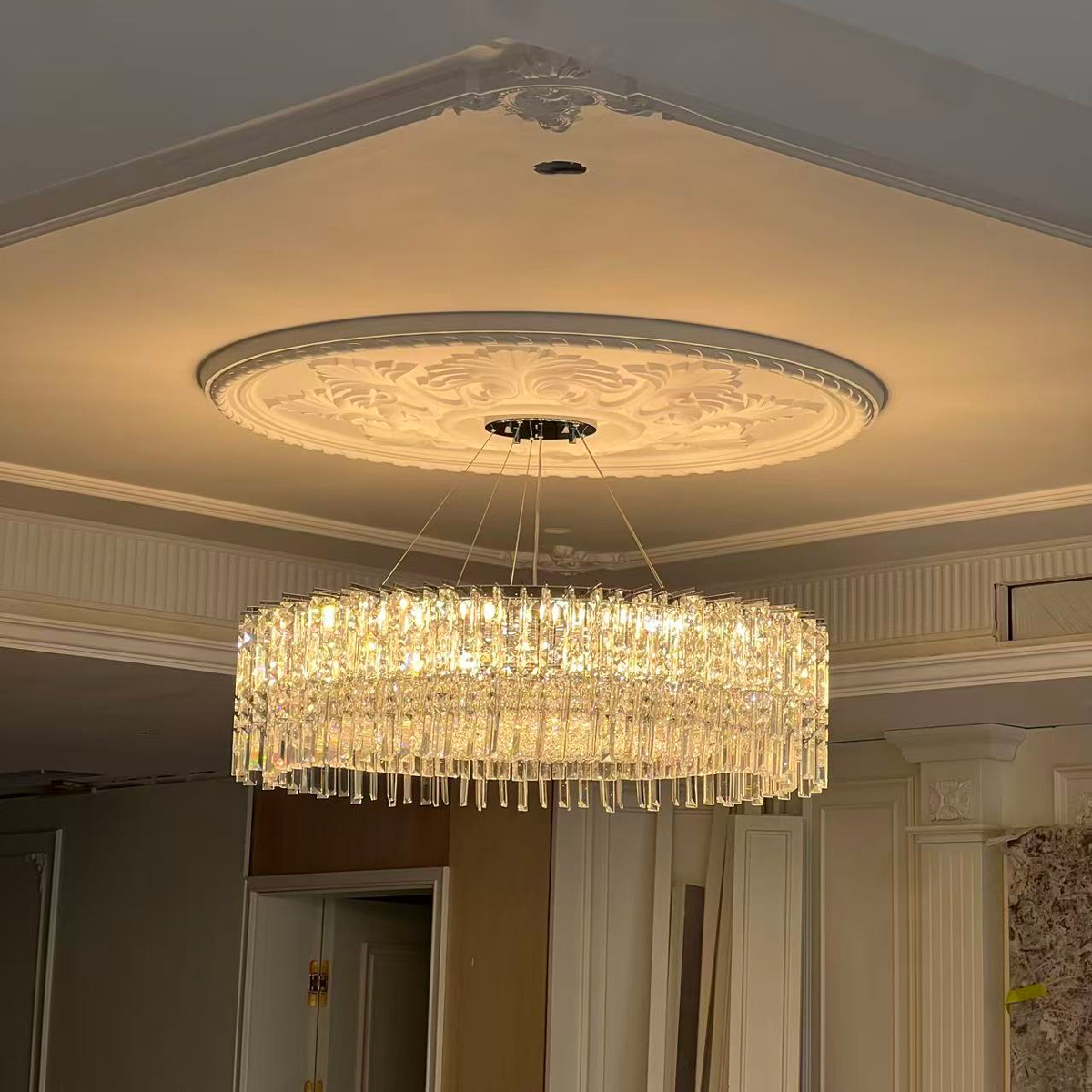 crystal chandelier,luxury chandelier,Home Aesthetics, luxurious crystal chandelier,lighting inspo,dreamhome,Villa chandelier,restaurant light, living room lamps, Italian Light Luxury,Light Luxury Design ﻿Swarovski crystal,Egyptian Asfour,Chinese K9 crystal TD21006Sunflower Circle Crystal Chandelier 