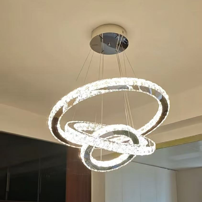 Swarovski crystal chandelier, crystal lamp, luxury chandelier  dreamhome，lighting inspo， living room light Italian Light Luxury，USA Chandelier Design Trends，Light Luxury Design，TD31058 Swarovski three ring branch chandelier 