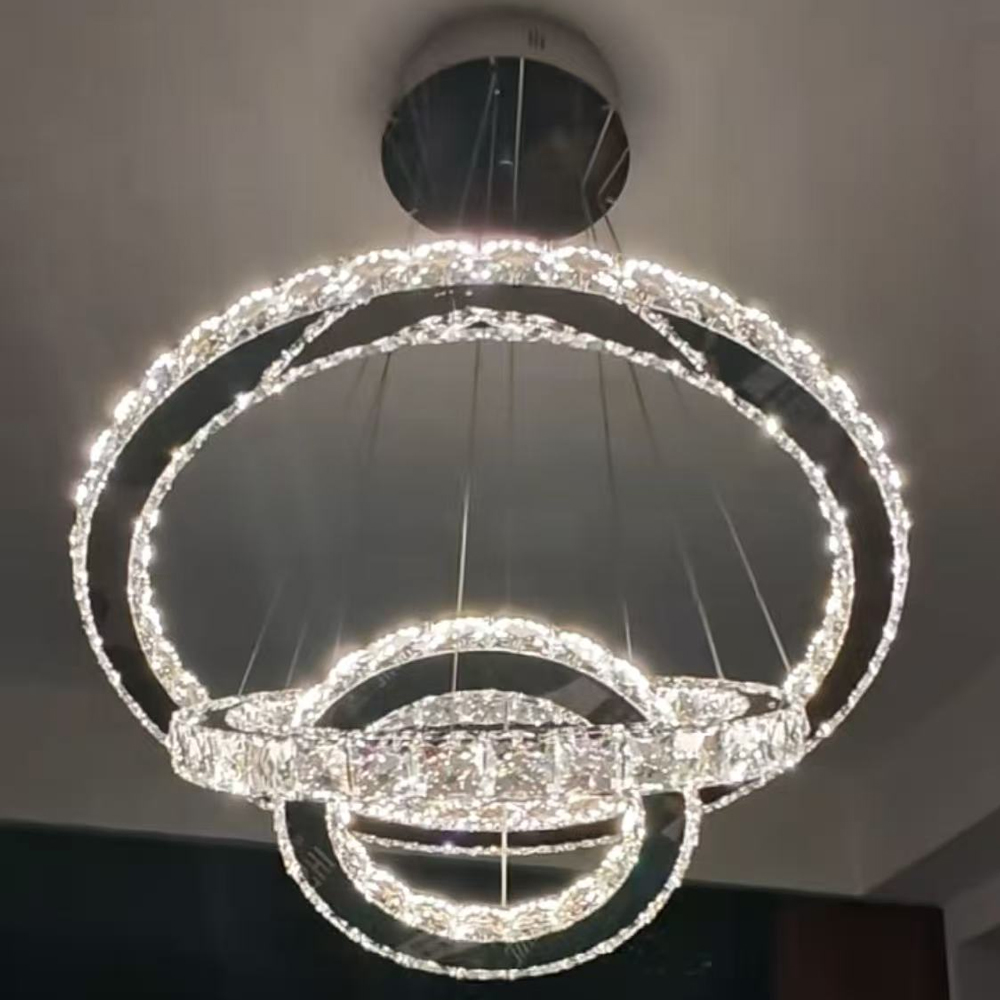 Swarovski crystal chandelier, crystal lamp, luxury chandelier  dreamhome，lighting inspo， living room light Italian Light Luxury，USA Chandelier Design Trends，Light Luxury Design，TD31058 Swarovski three ring branch chandelier 