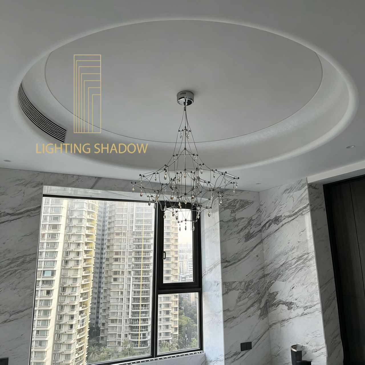 ﻿crystal chandeliers, luxury chandeliers, firefly crystal chandeliers,Empty living room chandelier, Italian style, luxurious interior decoration, home aesthetics, Swarovski crystals,Egyptian Asfour crystals, Chinese K9 crystals 