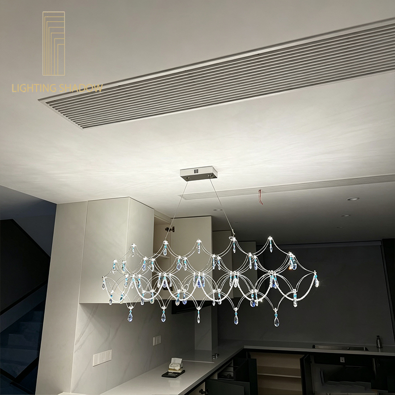 ﻿crystal chandeliers, luxury chandeliers, firefly crystal chandeliers,Empty living room chandelier, Italian style, luxurious interior decoration, home aesthetics, Swarovski crystals,Egyptian Asfour crystals, Chinese K9 crystals 
