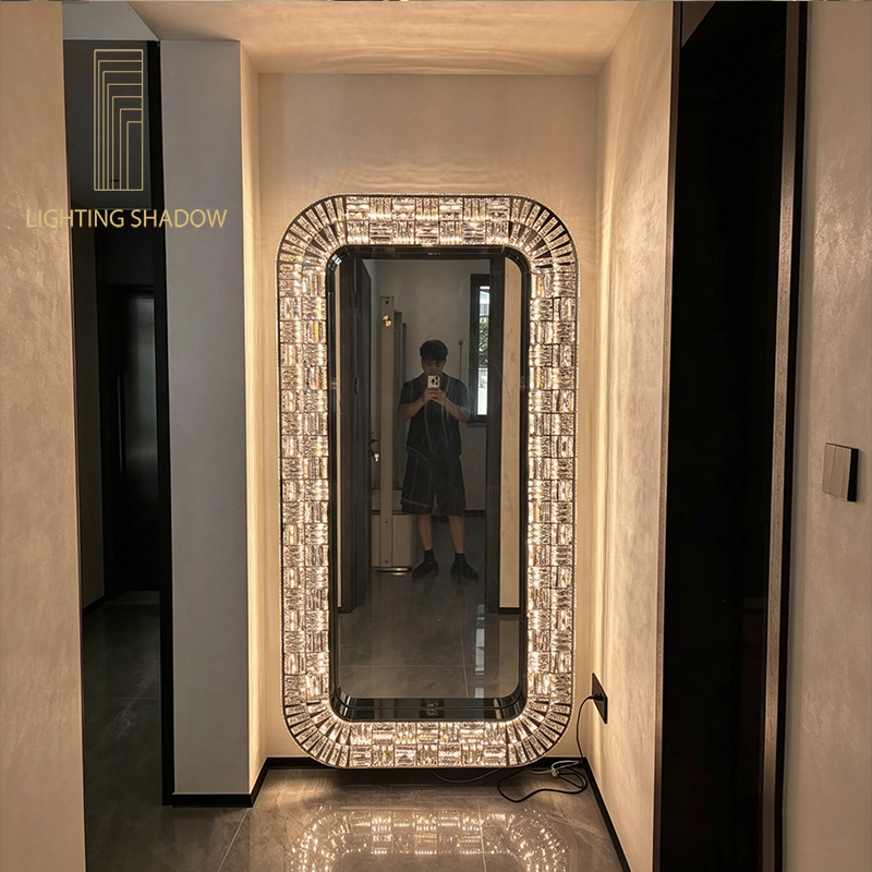 Light luxury crystal mirror, crystal lamp, room full body mirror, Chinese k9 crystal ME-L1200