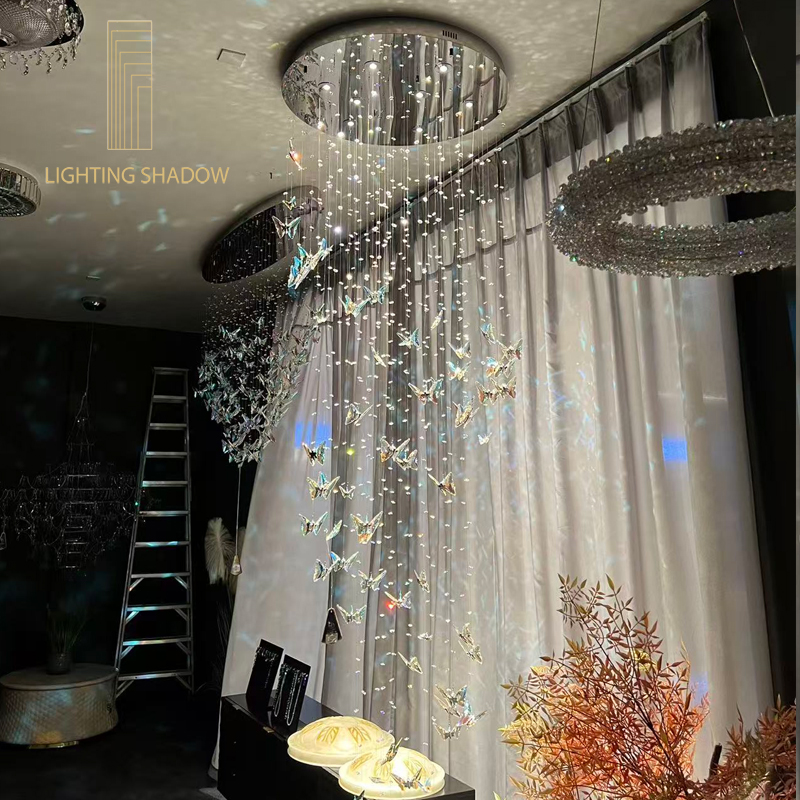 Crystal chandeliers, butterfly   Chinese K9 crystals $1180  TD622 D880H2950