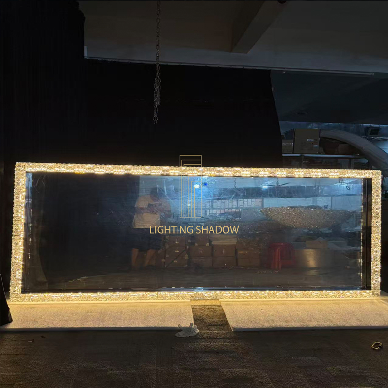Light luxury crystal mirror, crystal lamp, room full body mirror, Chinese k9 crystal ME-L800