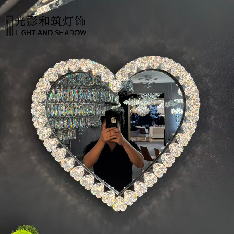 Light luxury crystal mirror, crystal lamp, room full body mirror, Chinese k9 crystal  ME2603A  D800