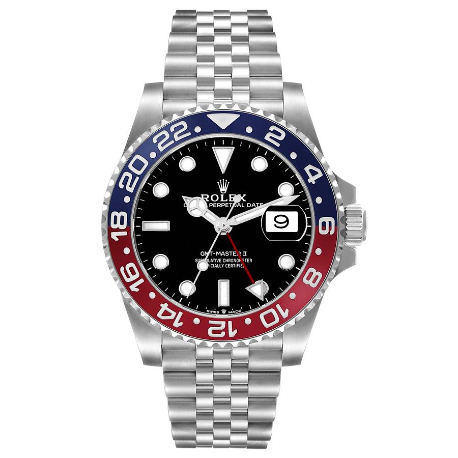 Replica Rolex GMT Master II van staal met blauw-rode Pepsi lunette horloges 126710