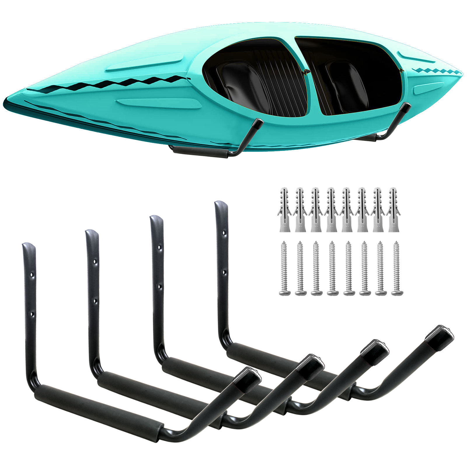 Wall-Mounted Kayak Wall Rack Holder, Surfboard Rack Mount Bracket, Wall Mount Canoe Storage Rack