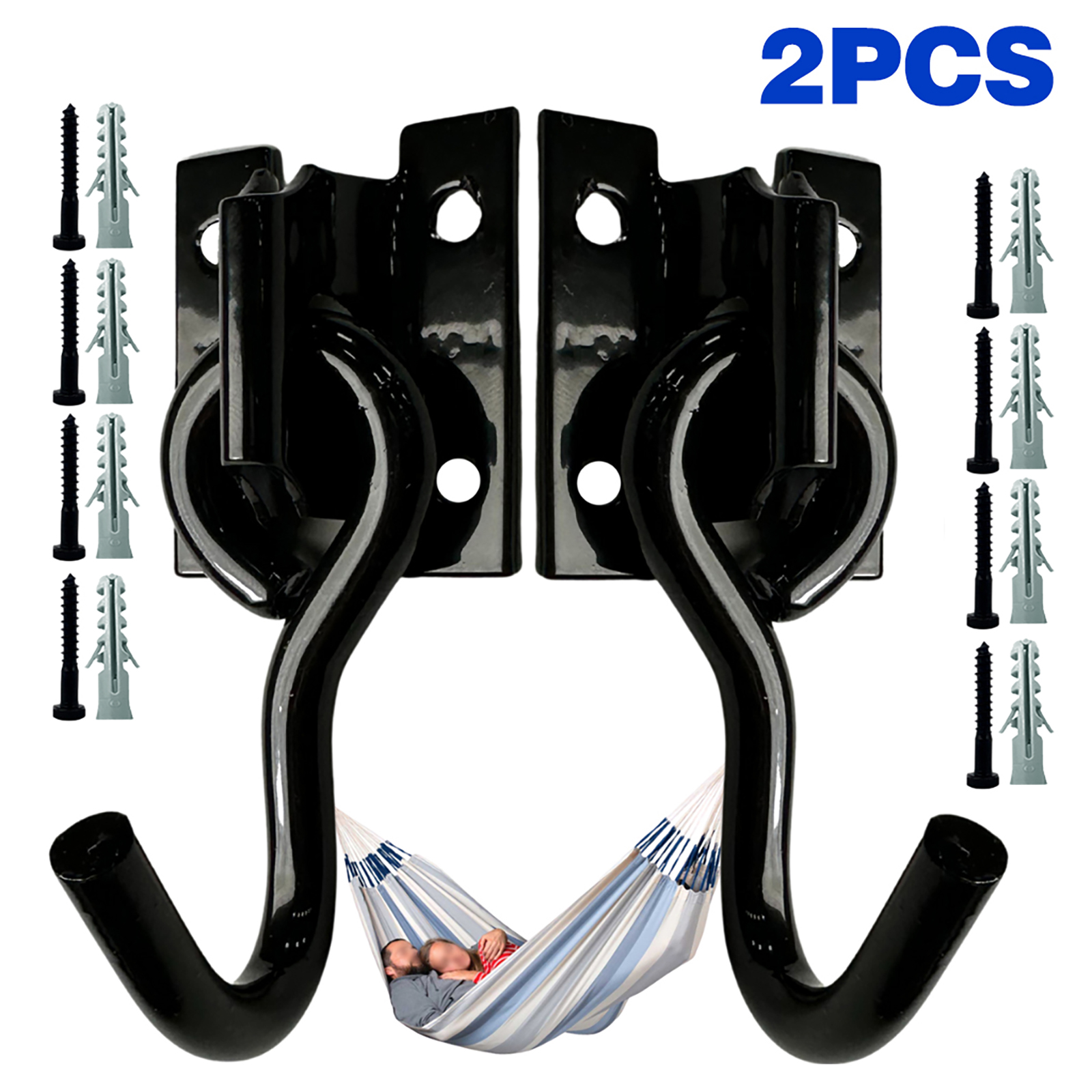 Heavy Duty Hammock Wall Mount Hooks, Metal Swing Hanging Brackets with Screws, Wall Mount Hanger for Hammock, Swing Chair, Yoga Swing