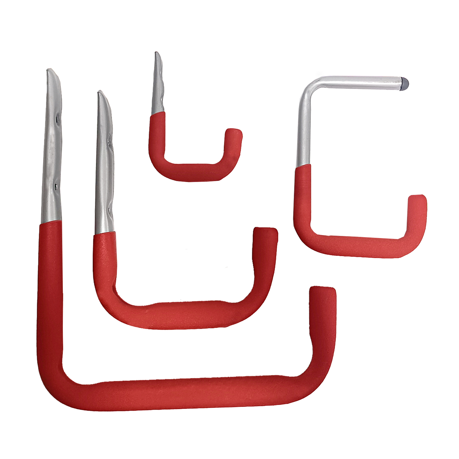 Heavy Duty Garage Storage Hooks, Red Coated Wall Mount Utility Hooks, Metal Hanging Hooks for Bike, Ladder, Kayak, Garden Tools, Warehouse & Shed Organizer