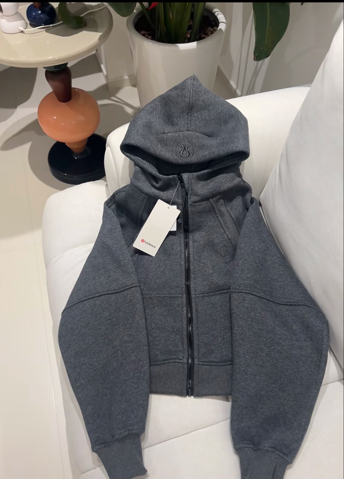 Cropped Scuba Full Zipper Sweatshirt Oversize