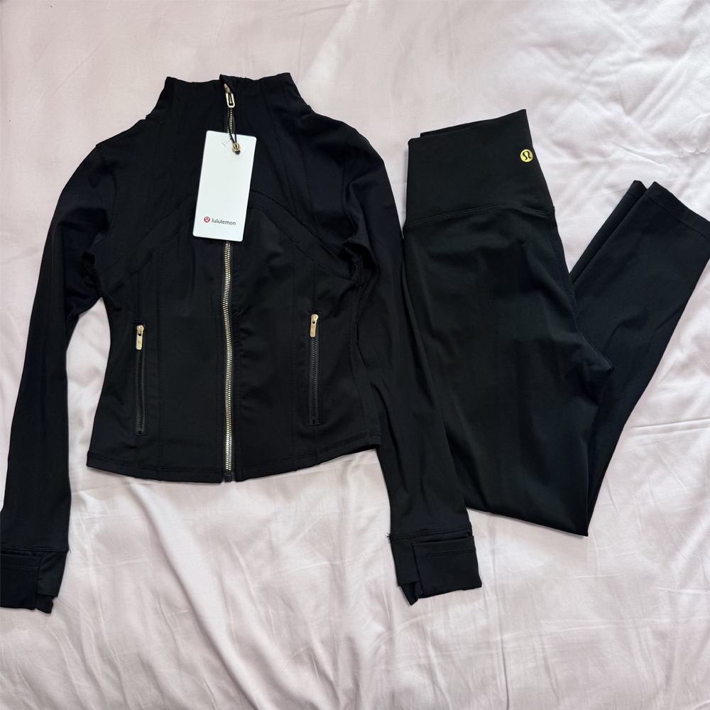 Cropped Define Jacket and Ankle Leggings（Gold Zipper）