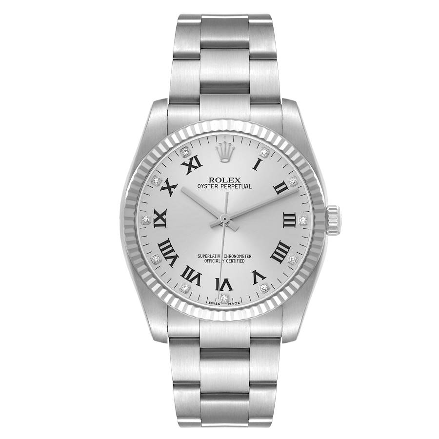 Replik Rolex Oyster Perpetual 36 Stahl Weißgold Diamant Herrenuhr 116034
