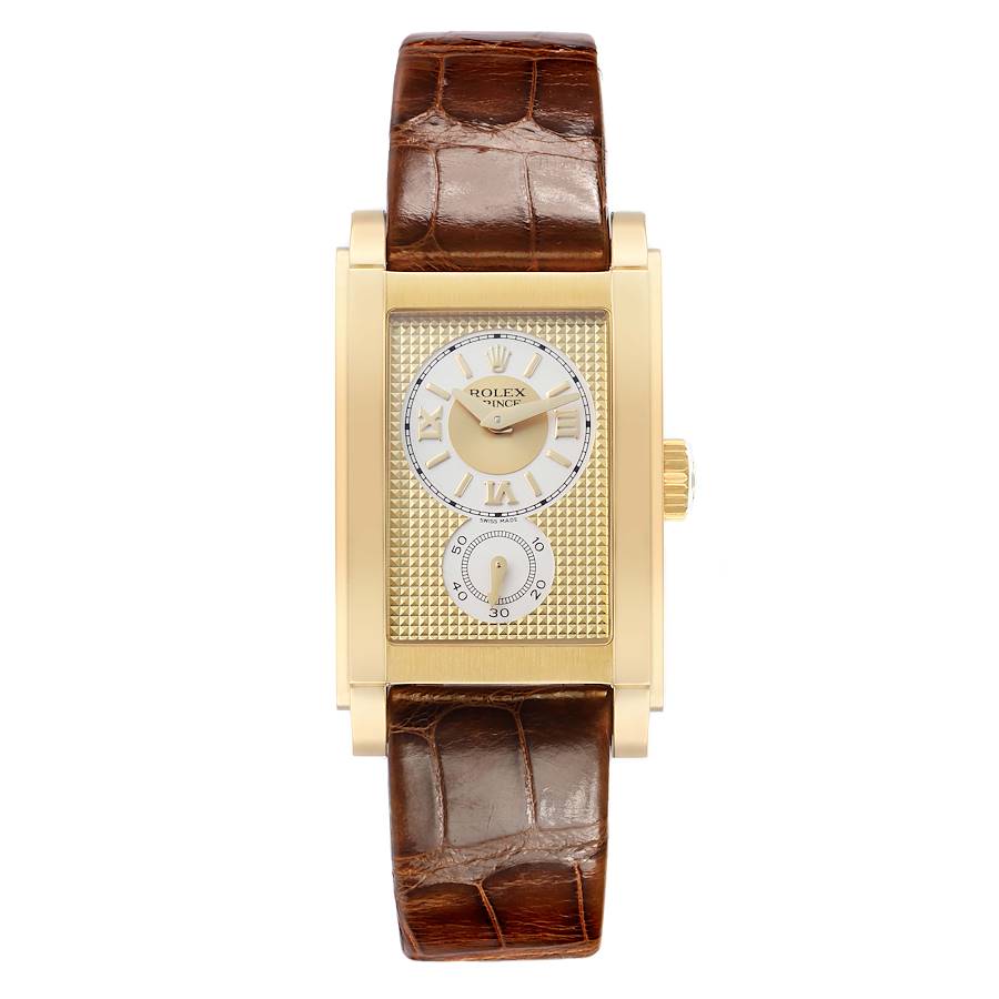 Replik Rolex Cellini Prince Gelbgold Champagner Römisches Zifferblatt Herrenuhr 5440