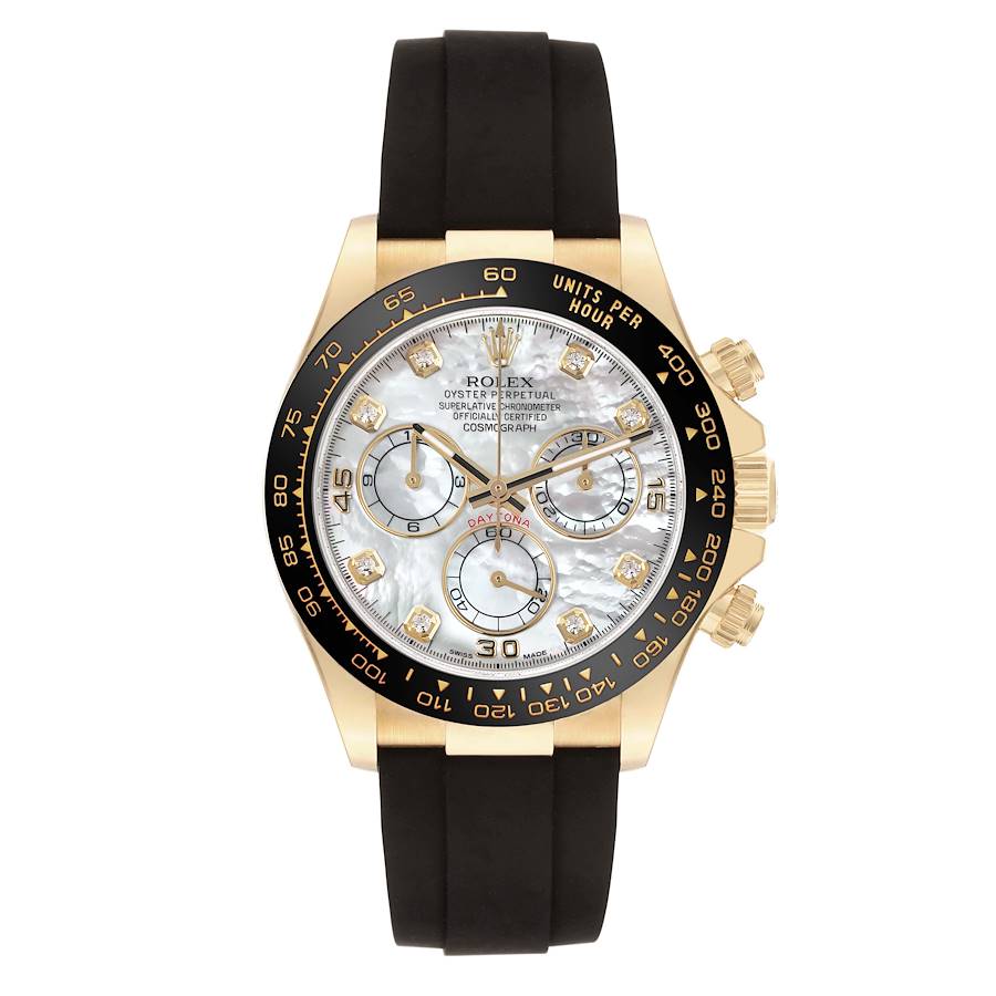 Replik Rolex Daytona Gelbgold Perlmutt Diamant Zifferblatt Herrenuhr 116518