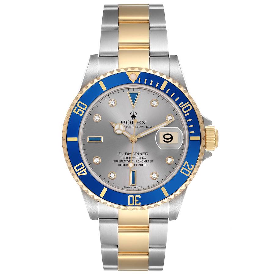 Replik Rolex Submariner Stahl Gelbgold Diamant Serti Herrenuhr 16613