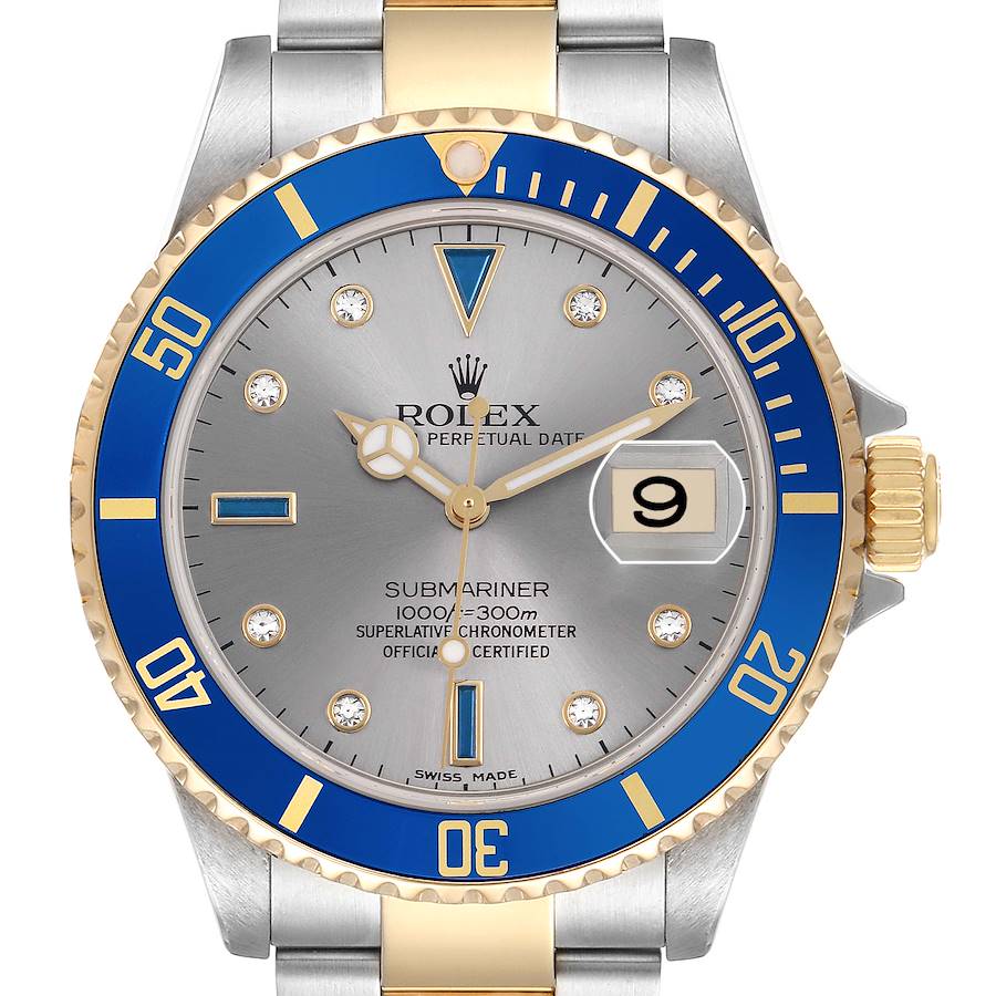 Replik Rolex Submariner Stahl Gelbgold Diamant Serti Herrenuhr 16613
