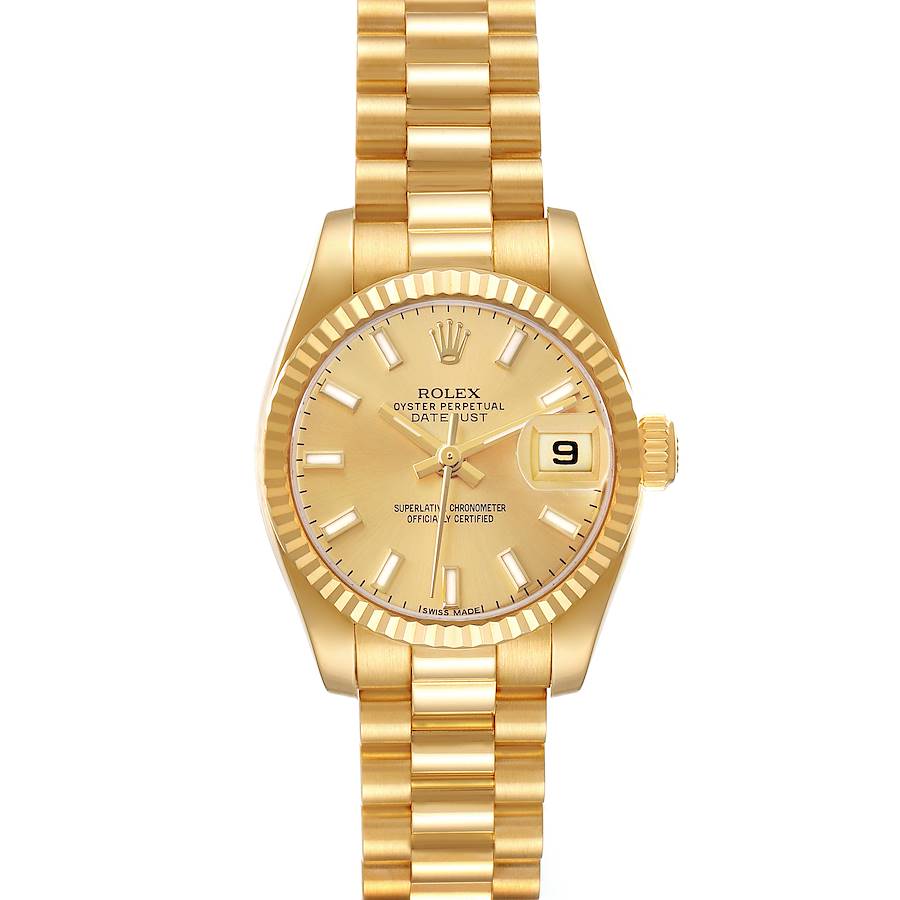 Replica Rolex President Datejust Yellow Gold Diamond Dial Ladies Watch 179178
