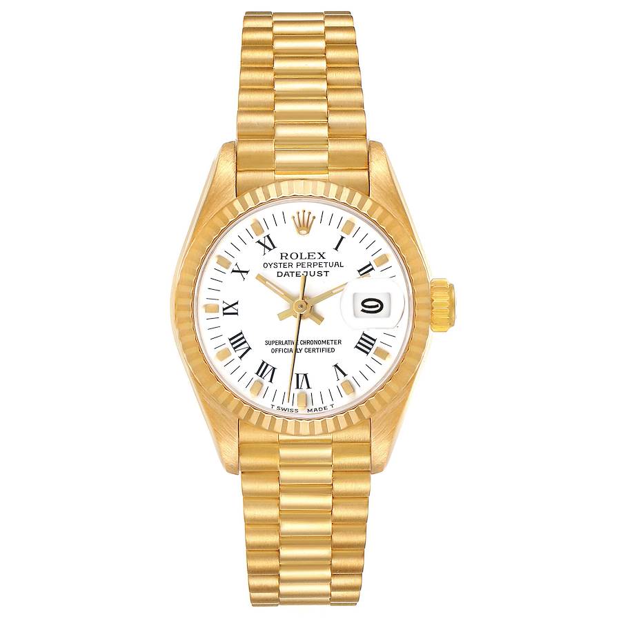Replica Rolex President Datejust Yellow Gold White Dial Ladies Watch 69178