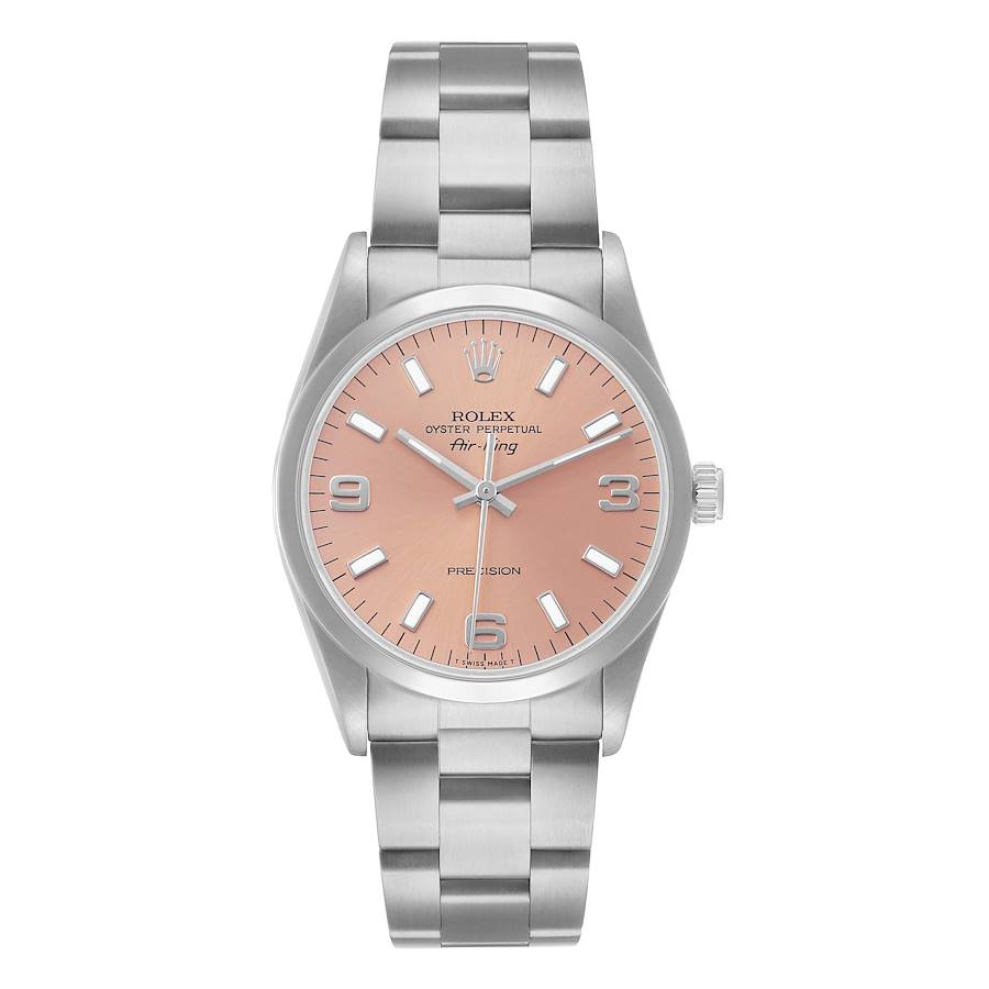Replica Rolex Air King Steel Salmon Dial Smooth Bezel Mens Watch 14000