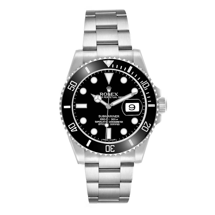 Replica Rolex Submariner Date Ceramic Bezel Black Dial Mens Watch 116610 Box Card