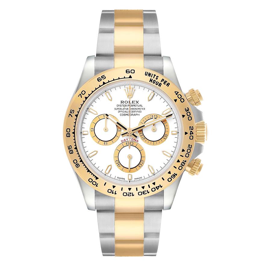 Replica Rolex Daytona Steel Yellow Gold White Dial Mens Watch 126503
