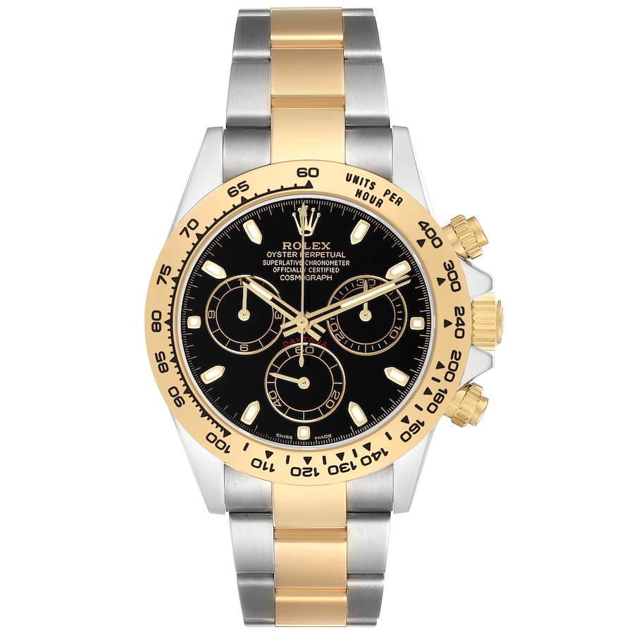 Replica Rolex Daytona Steel Yellow Gold Black Dial Mens Watch 116503