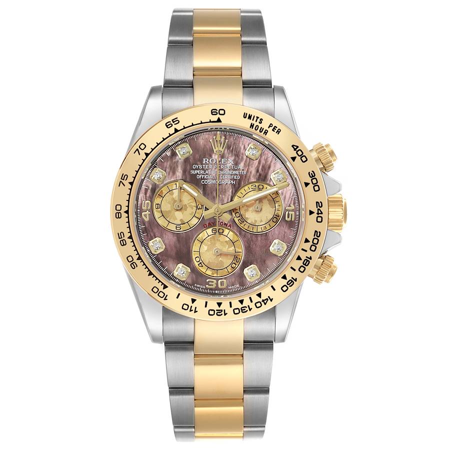 Replica Rolex Daytona Steel Yellow Gold MOP Diamond Mens Watch 116503