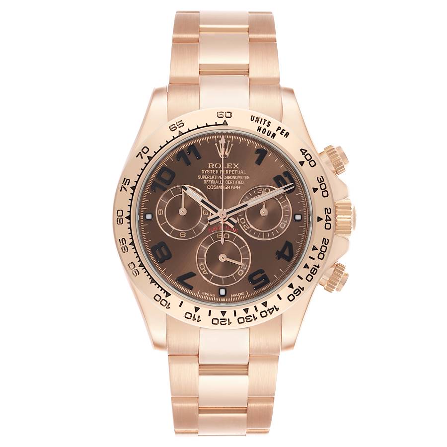 Replica Rolex Daytona Chocolate Brown Dial Rose Gold Mens Watch 116505