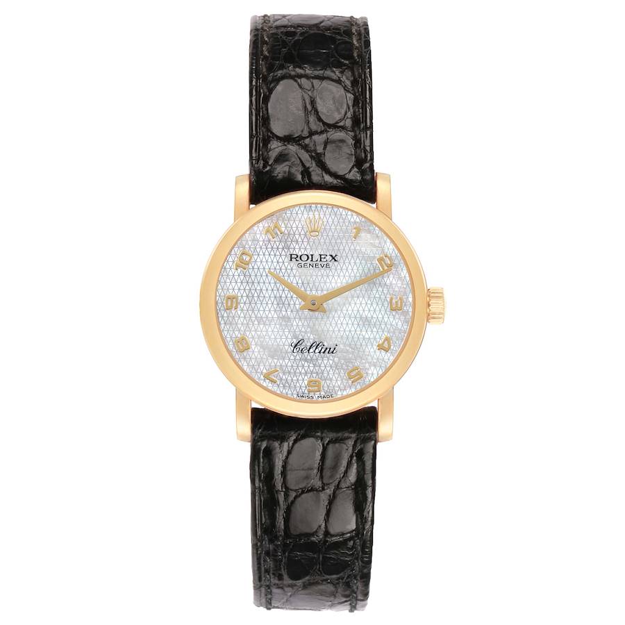 Replica Rolex Cellini Classic Yellow Gold Mother Of Pearl Dial Ladies Watch 6110