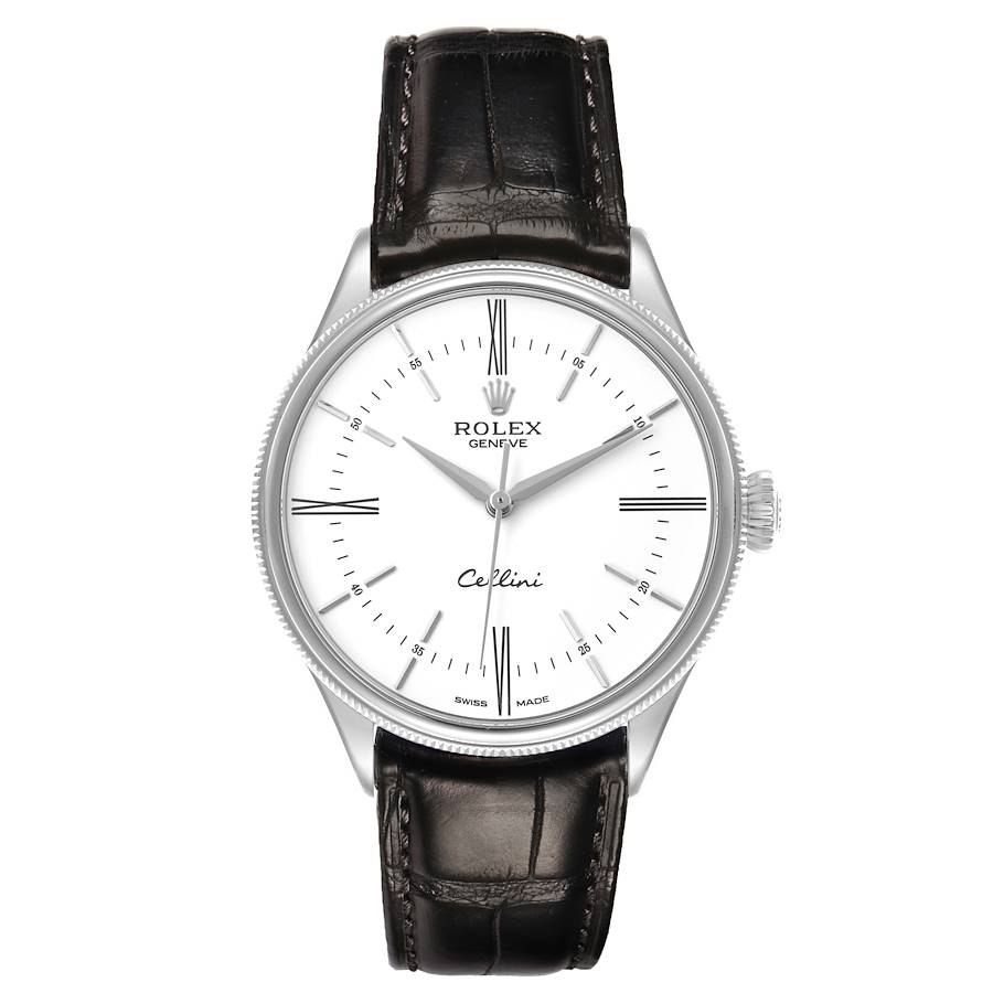 Replica Rolex Cellini Time White Gold White Dial Mens Watch 50509