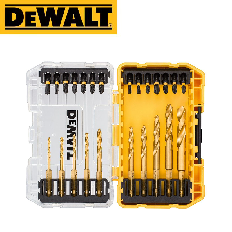 DEWALT Drill Bit Set, 14-Piece, 135 Degree Split Point, For Plastic, Wood and Metal (DWA1184)