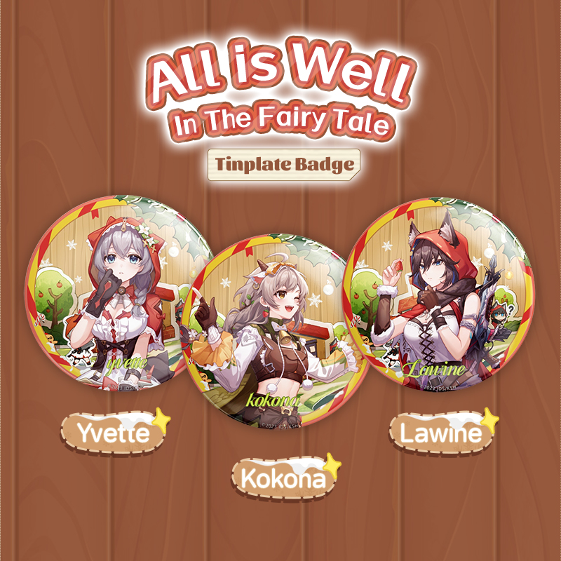 HARMOD&Strinova anime tinplate badge All Is Well In The Fairy Tale series badge brooch backpack decoration gift collection (75mm)
