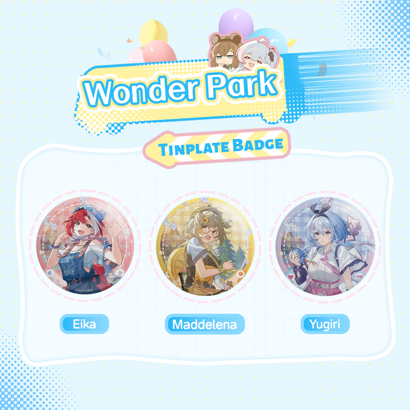 HARMOD&Strinova anime tinplate badge Wonder Park series badge brooch backpack decoration gift collection (75mm)