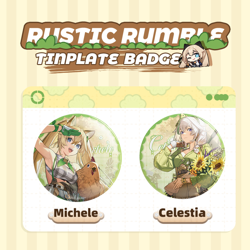 HARMOD&Strinova anime tinplate badge Rustic Rumble series badge brooch backpack decoration gift collection (75mm)