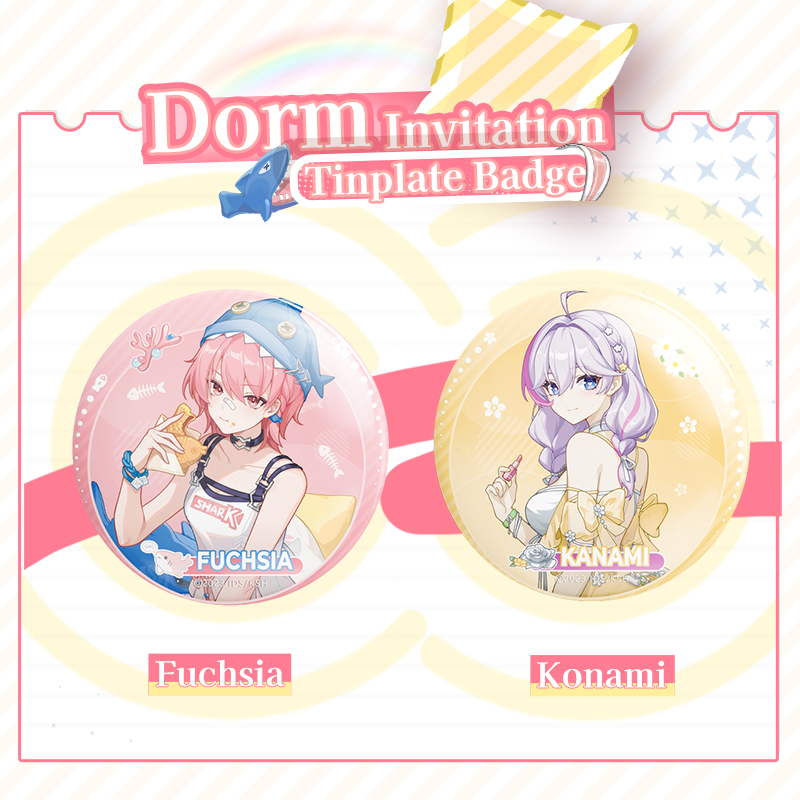 HARMOD&Strinova anime tinplate badge Dorm invitation series badge brooch backpack decoration gift collection (75mm)